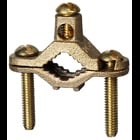 Bare Ground Clamp, 10 SOL to 2 STR conductor size, Bronze material, 1/2 to 1 in. pipe size