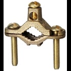 Bare Ground Clamp, 10 SOL to 2 STR conductor size, Bronze material, 1/2 to 1 in. pipe size, Lay-in