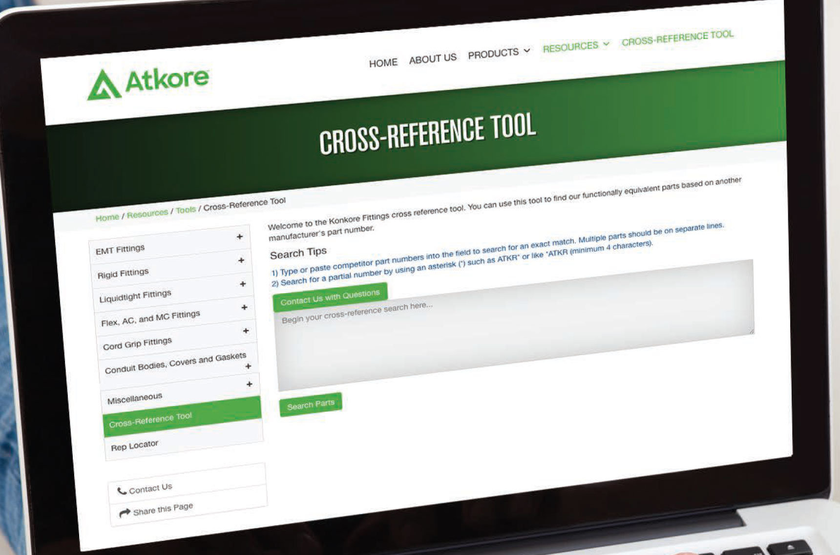 Fittings Cross-Reference Tool