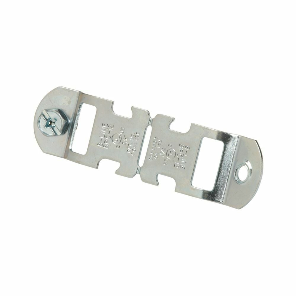 Eaton B-Line series conduit support fasteners, Conduit and cable, 1" Height, 1" Length, 1" Width, 0.1lbs, Rigid or EMT conduit size: 0.75", Break-apart conduit clamps, 200 lbs load capacity, Pre-galvanized