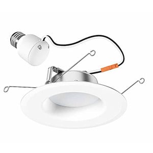 GE LED Lamps, 8 WTT, 700 LM, 3000 K, Dimmable, R30, LED_Bs_E26 Base, 4.96 IN Length, 50000 HR Average Life