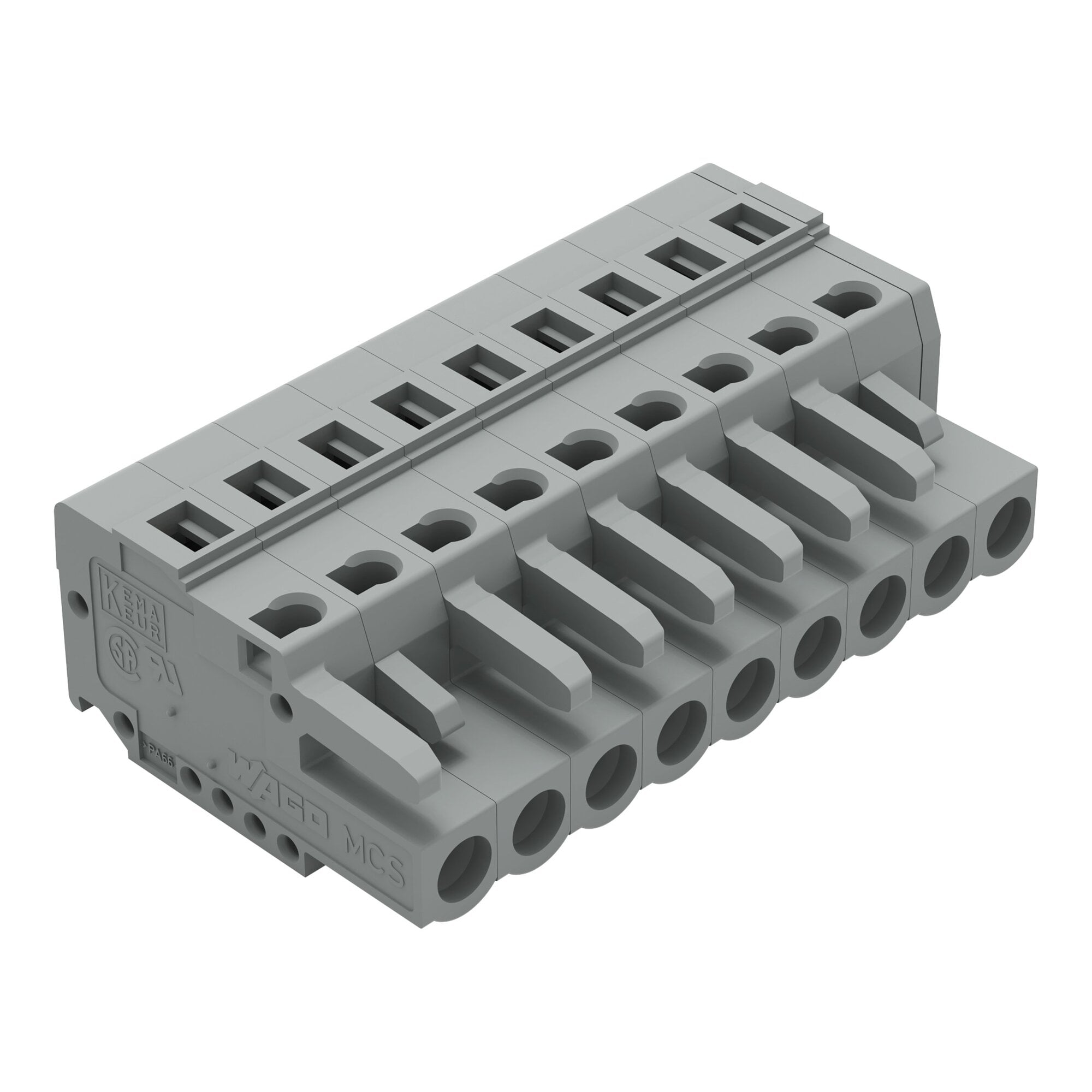 1-conductor female connector; CAGE CLAMP; 2.5 mm; Pin spacing 5 mm; 9-pole; 2,50 mm; gray