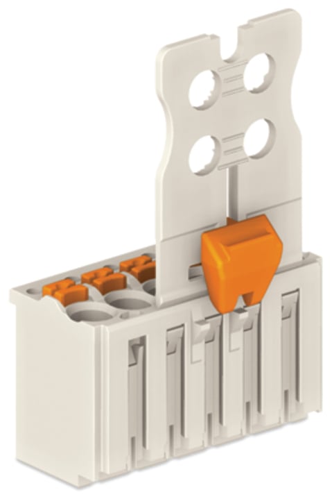 1-conductor female connector; push-button; Push-in CAGE CLAMP; 1.5 mm; Pin spacing 3.5 mm; 6-pole; Gripping plate sliding connector release; direct marking; 1,50 mm; light gray