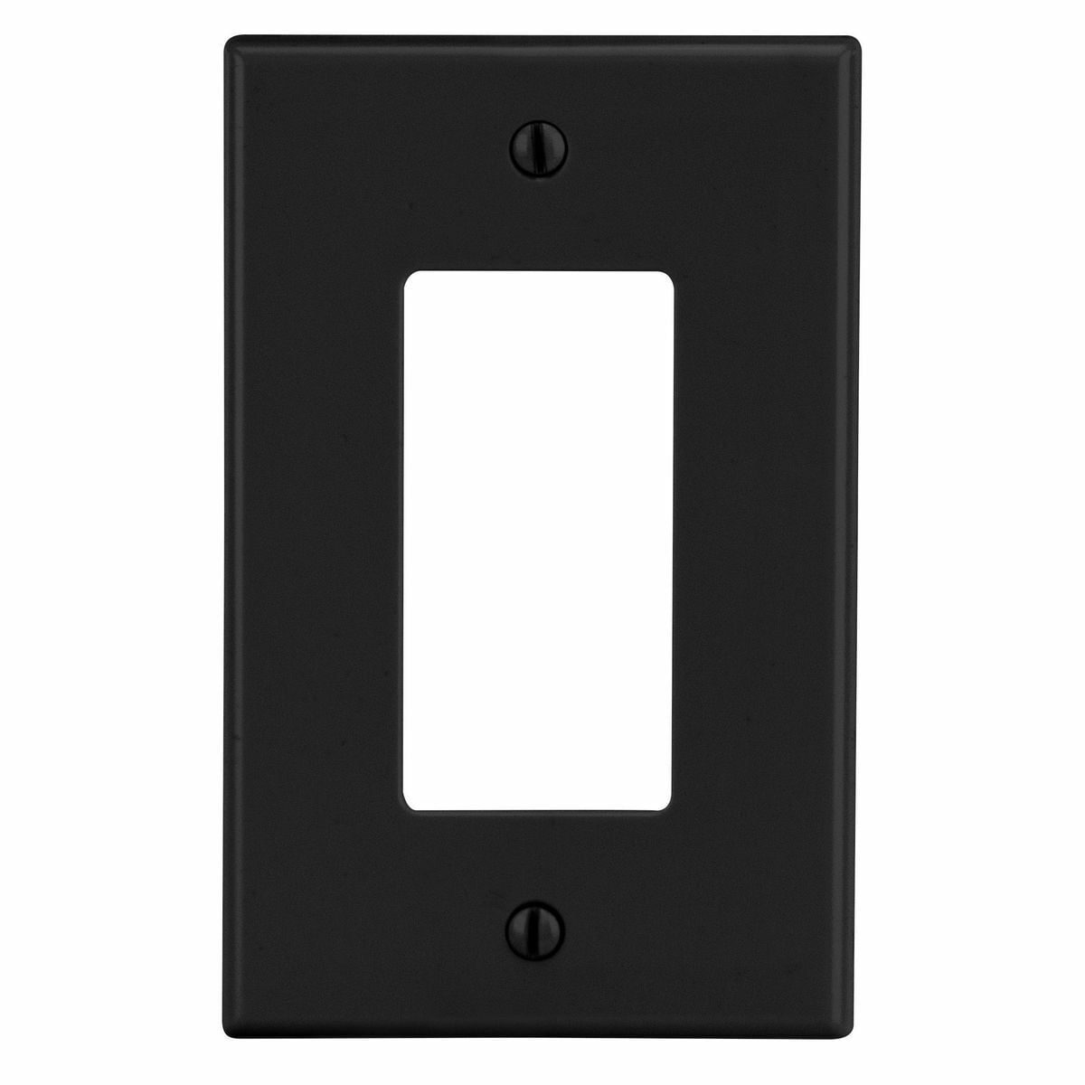 Hubbell Wiring Device Kellems, Wallplates and Box Covers, Wallplate,Non-Metallic, 1-Gang, 1) Decorator, Black