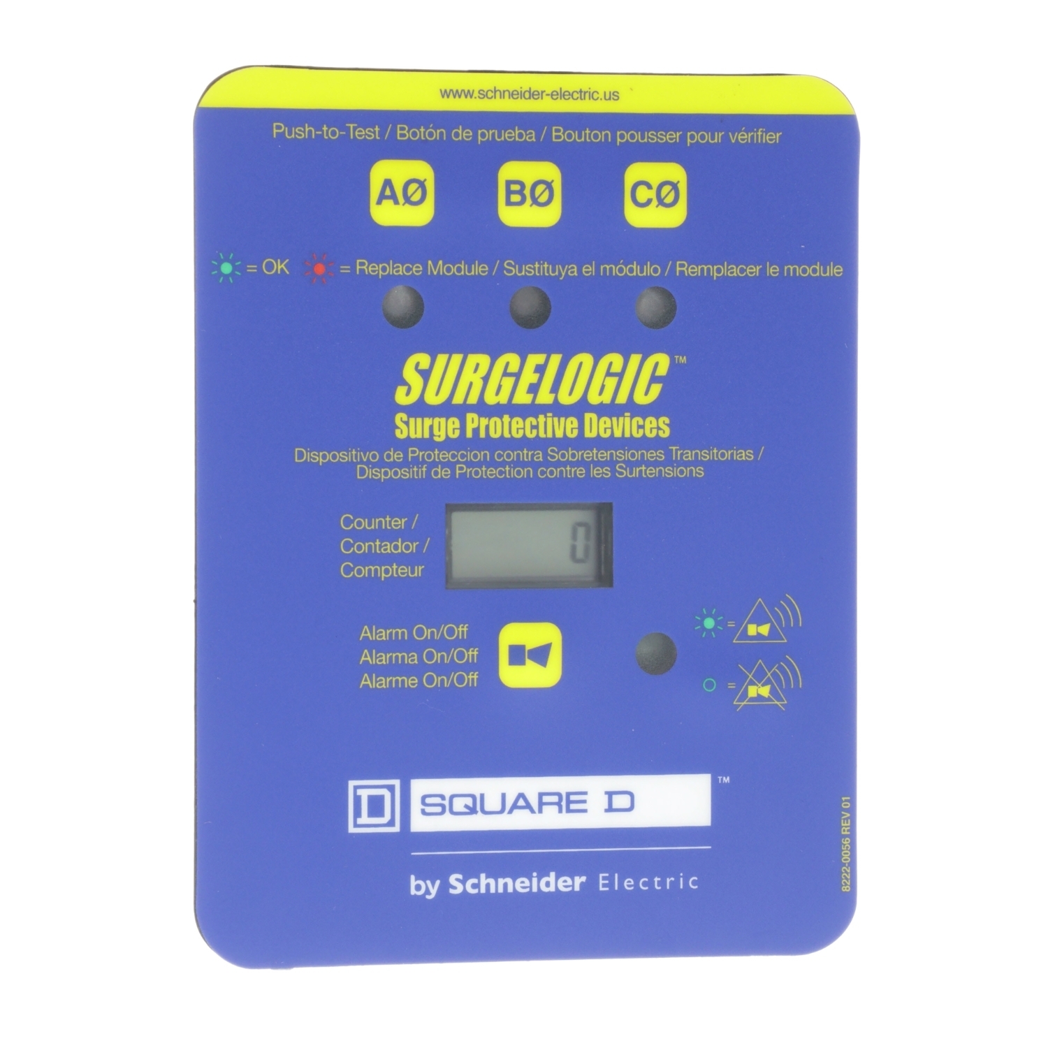 Surge protection accessory, Surgelogic, TVSS display kit, 3 phase, vertical, counter