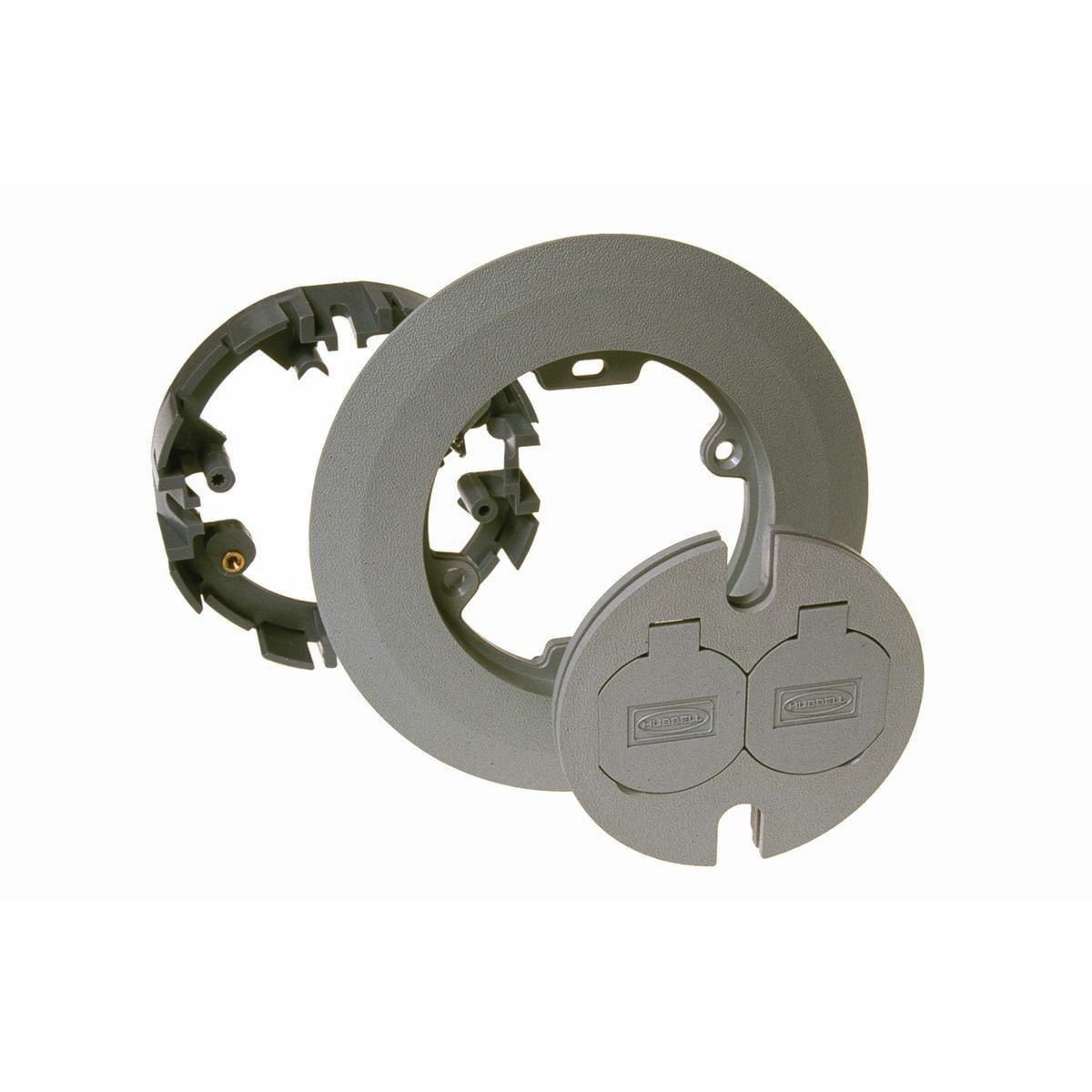 Adapter, Nonmetallic Gray Carpet Flange, Gray Duplex Cover - Kit