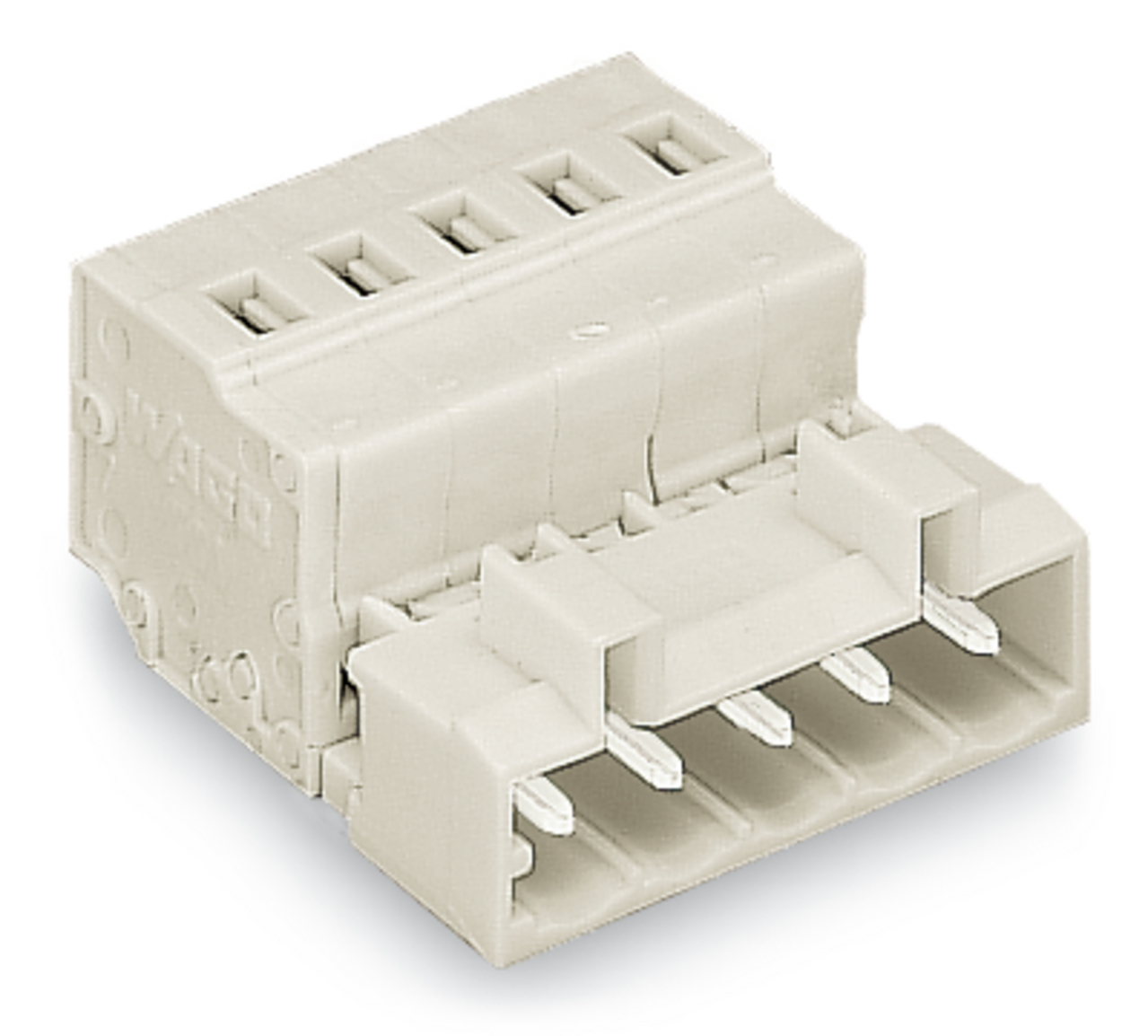 1-conductor male connector; CAGE CLAMP; 2.5 mm; Pin spacing 5 mm; 5-pole; 100% protected against mismating; 2,50 mm; light gray
