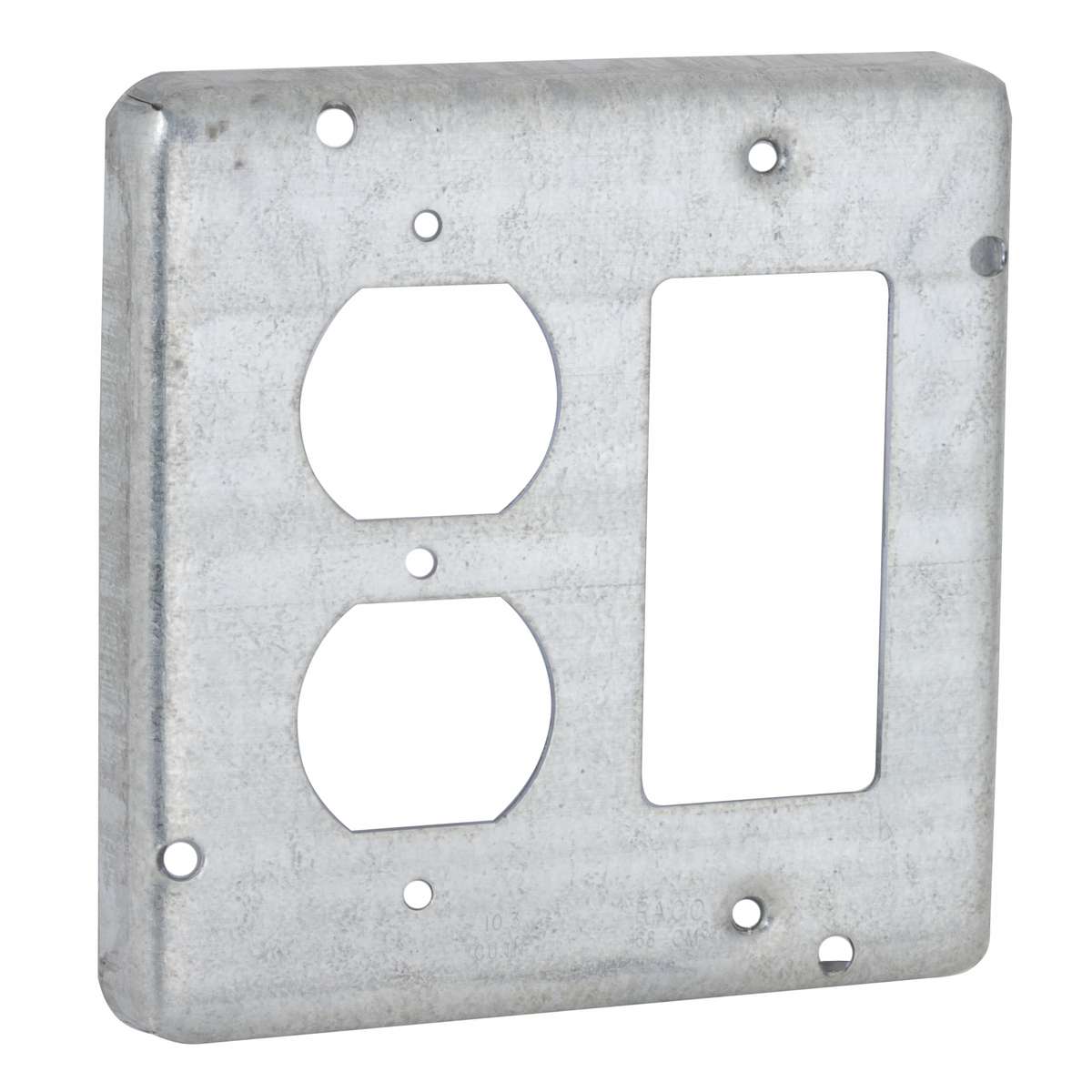 4-11/16 In. Square Exposed Work Covers, 1 Duplex and 1 GFCI