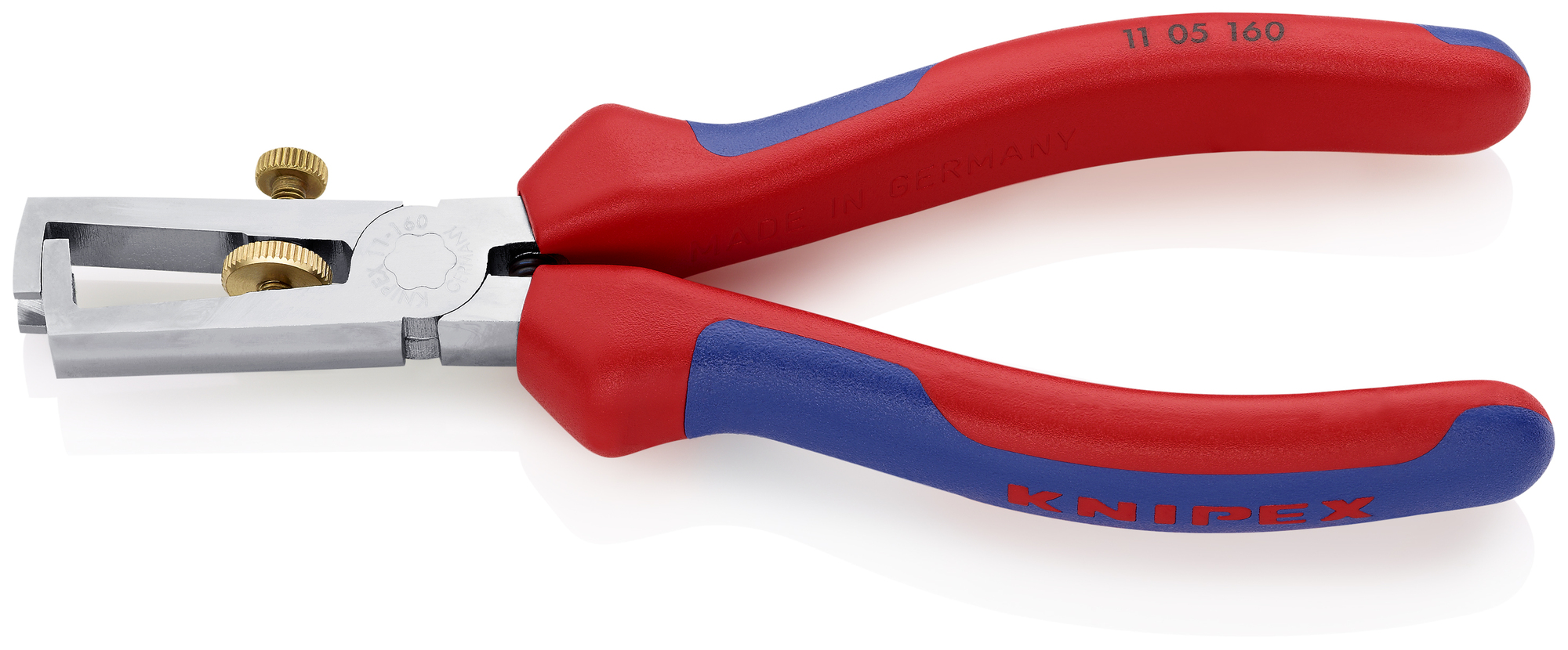 End-Type Wire Stripper, 6 1/4 in., Multi-component, Chrome Plated