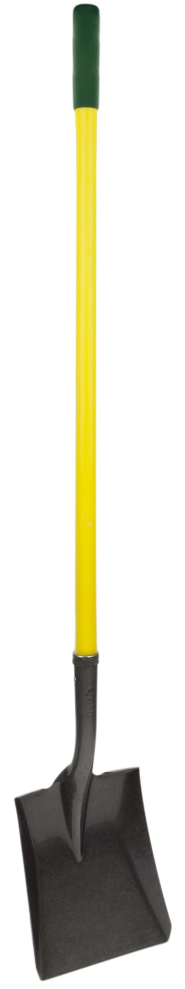 Shovel, #2 blade width, 48 in. handle length, Square shovel type, Fiberglass handle