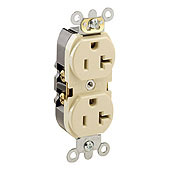 20-Amp, 125 Volt, Industrial Heavy Duty Grade, Duplex Receptacle, Straight Blade, Self Grounding, Contractor Pack, Red