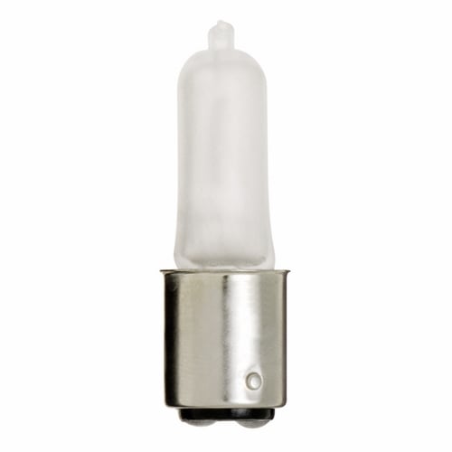 Halogen Single Ended Lamp, Designation: 50Q/F/DC, 120 V, 50 WTT, T4 Shape, BA15d DC Bay Base, Frosted, CC-2V Filament, 2000 HR, Lumens: 675 LM Initial, 2-15/16 IN Length, 1/2 IN Diameter