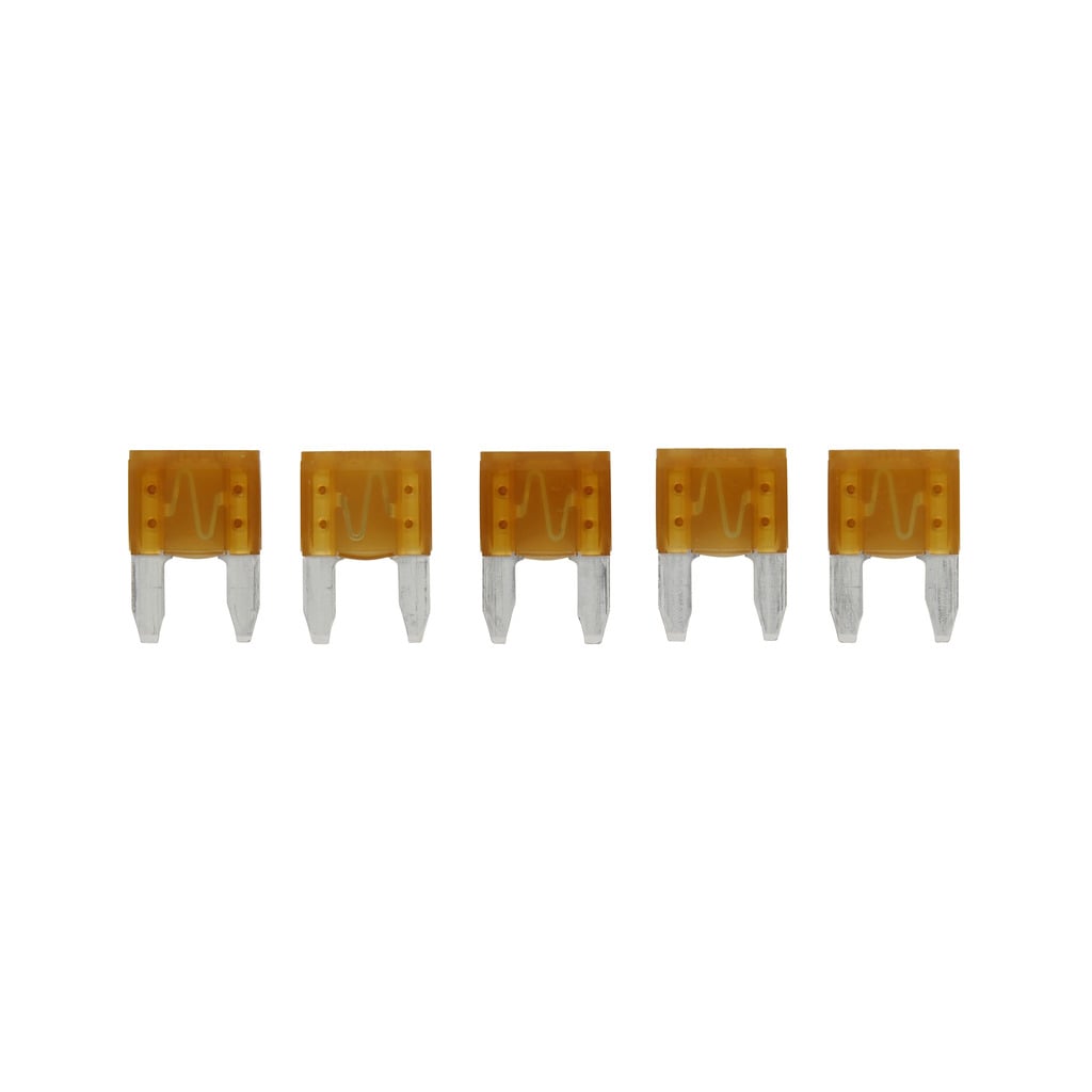 Eaton Bussmann series ATM blade fuse, Color code tan, 32 Vdc, 5A, 1 kAIC, Non Indicating, Blade fuse, Blade end, Colored plastic housing