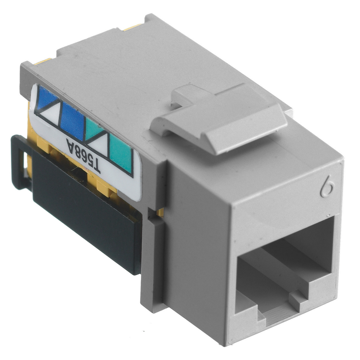 netSELECT? Category 6 modular jacks meet all TIA channel parameters and support applications up to 5GBASE-T. The innovative angled QuickLace? termination towers provide ample room for lacing, accelerating the termination.