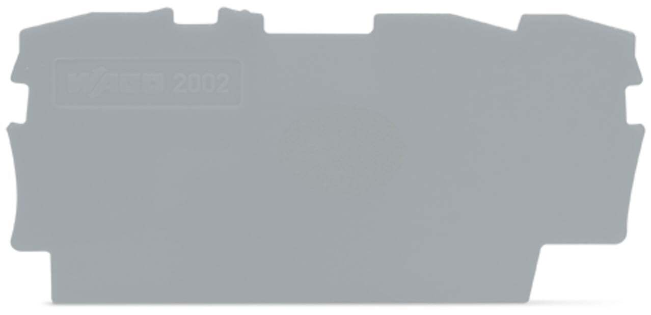End and intermediate plate; 0.8 mm thick; gray