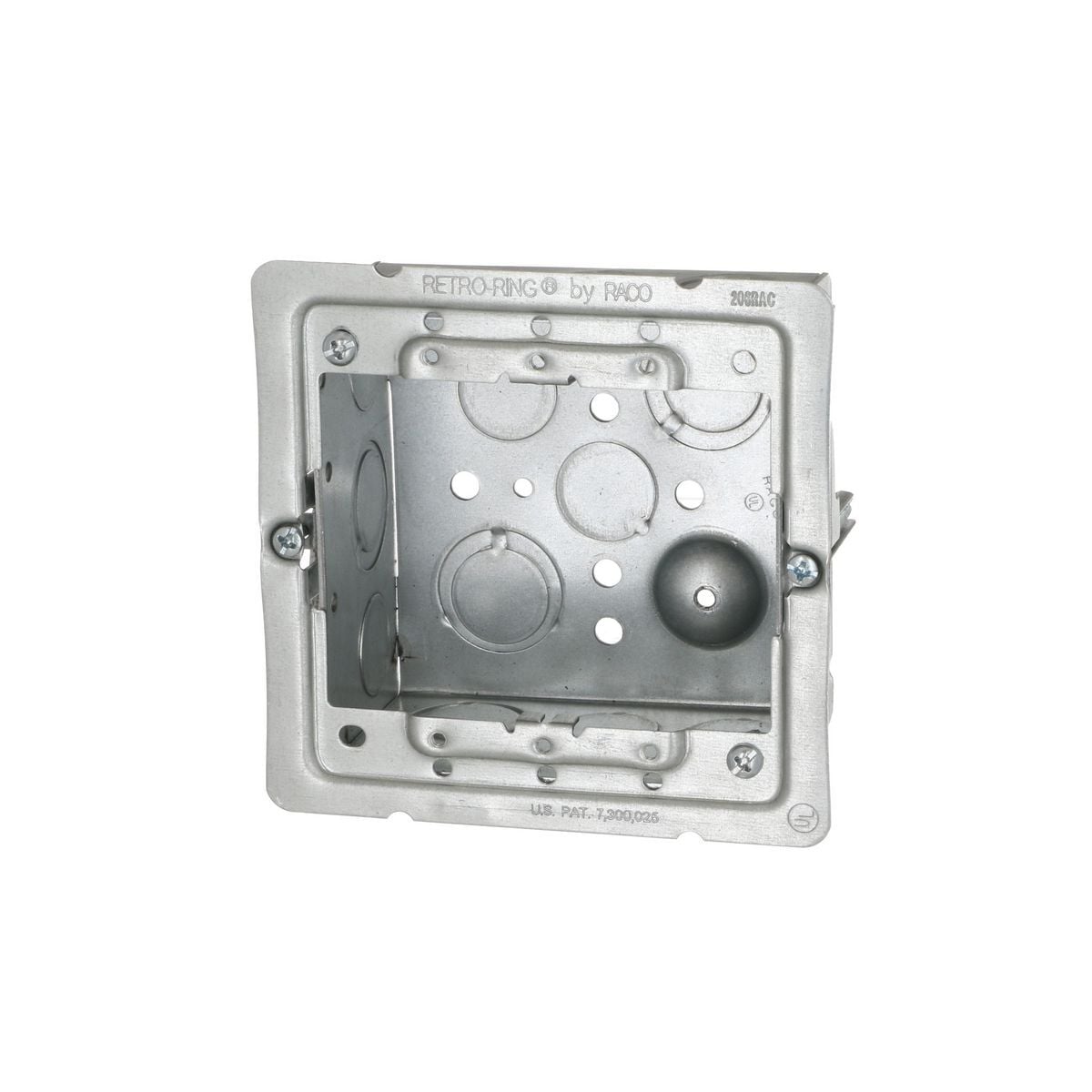 4 In. Square Boxes, 2-1/8 In. Deep - Welded with Conduit KO's, 600V,Raised Ground, Old Work, 4 In. Sq. Box Mounting of One or Two DeviceApplications