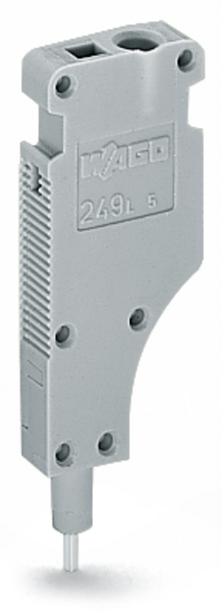 L-type test plug module; modular; with spring-loaded contact pin; Center module; 1,50 mm; gray