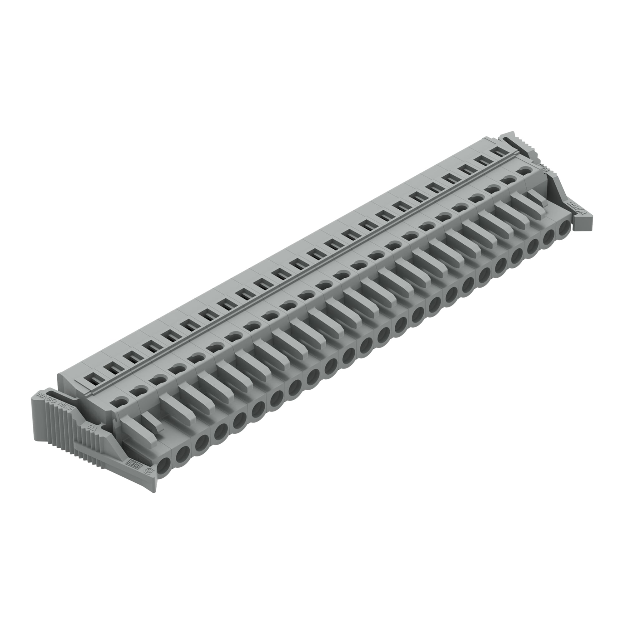 1-conductor female connector; CAGE CLAMP; 2.5 mm; Pin spacing 5 mm; 24-pole; Lateral locking  levers; 2,50 mm; gray