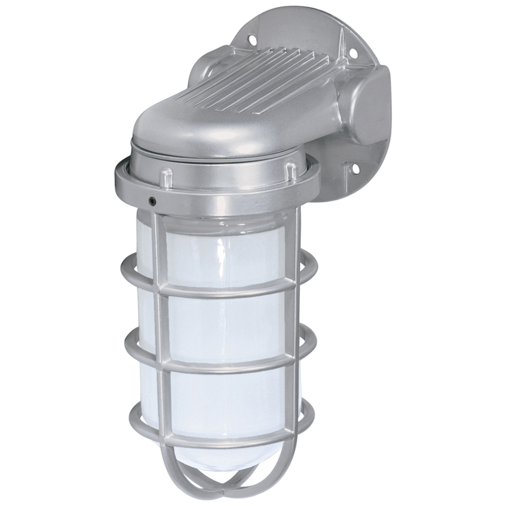 1 Light - 11 - Industrial Style - Wall Mount w/Frosted Glass - Metallic Silver