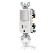 Tamper-Resistant Rocker NEMA Combination Decora Switch and Receptacle, Ivory