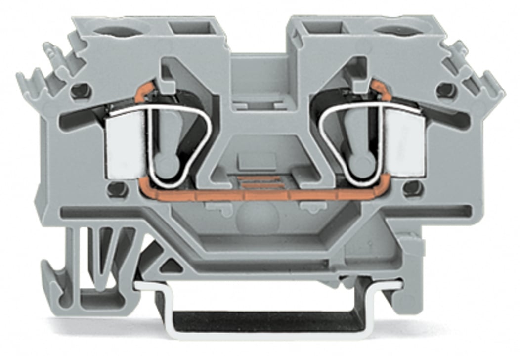 2-conductor through terminal block; 6 mm; lateral marker slots; for DIN-rail 35 x 15 and 35 x 7.5; CAGE CLAMP; 6,00 mm; gray