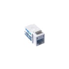 Lutron 6-Port Frame and Connector- telephone jack 8-conductor, RJ45 category 5e (Gloss) in white