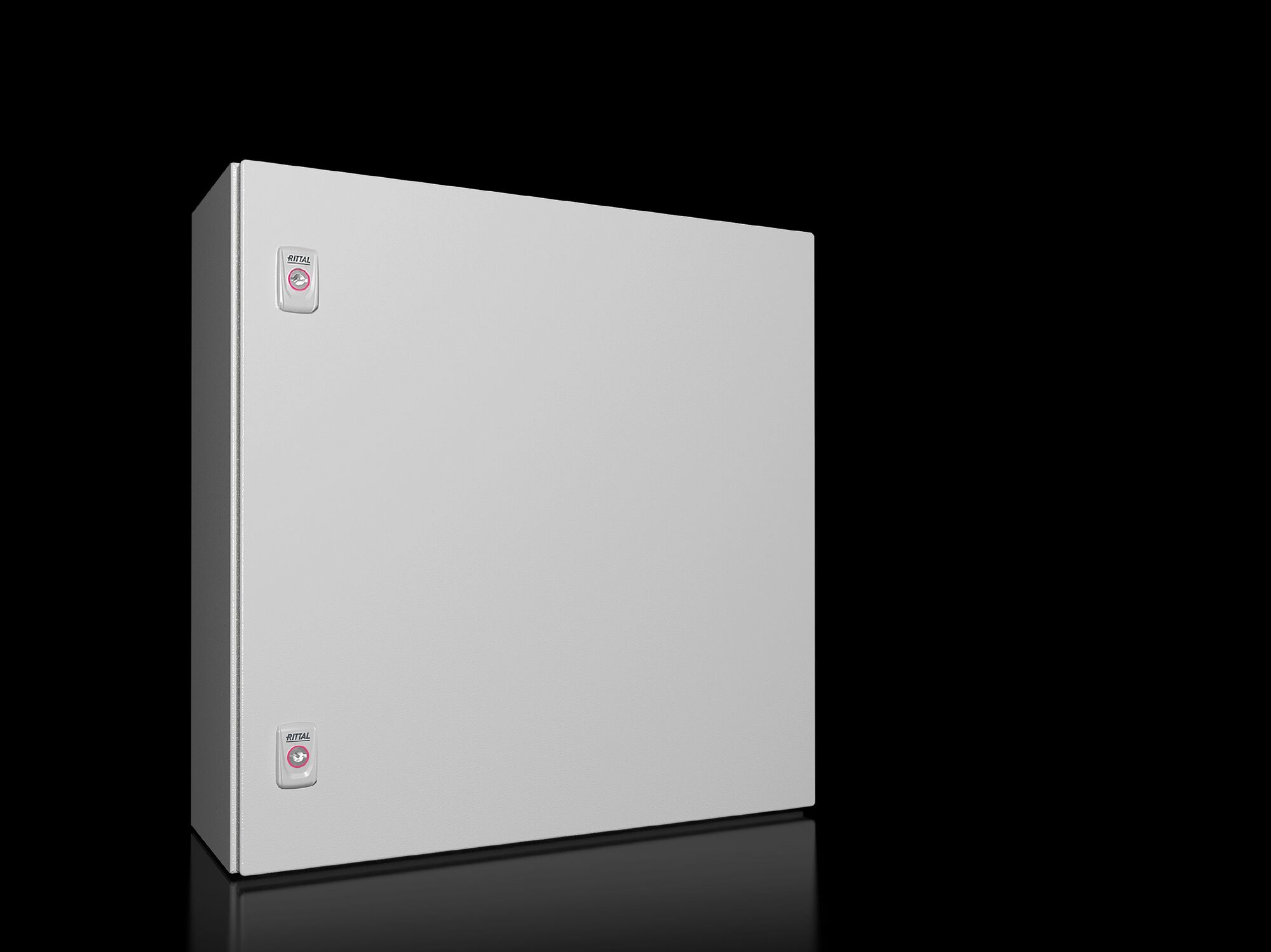 AX Compact enclosure, WHD: 600x600x210 mm, carbon steel, with mounting plate, single-door, with two cam locks