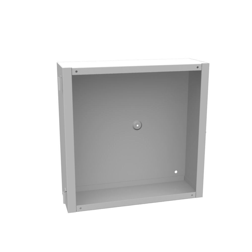 12x4x12 Hinge Cover Type 1 UL Listed Steel No Knockouts ANSI 61 Gray Flush Pull Ring Formed Hinges Mounting Holes in Back
