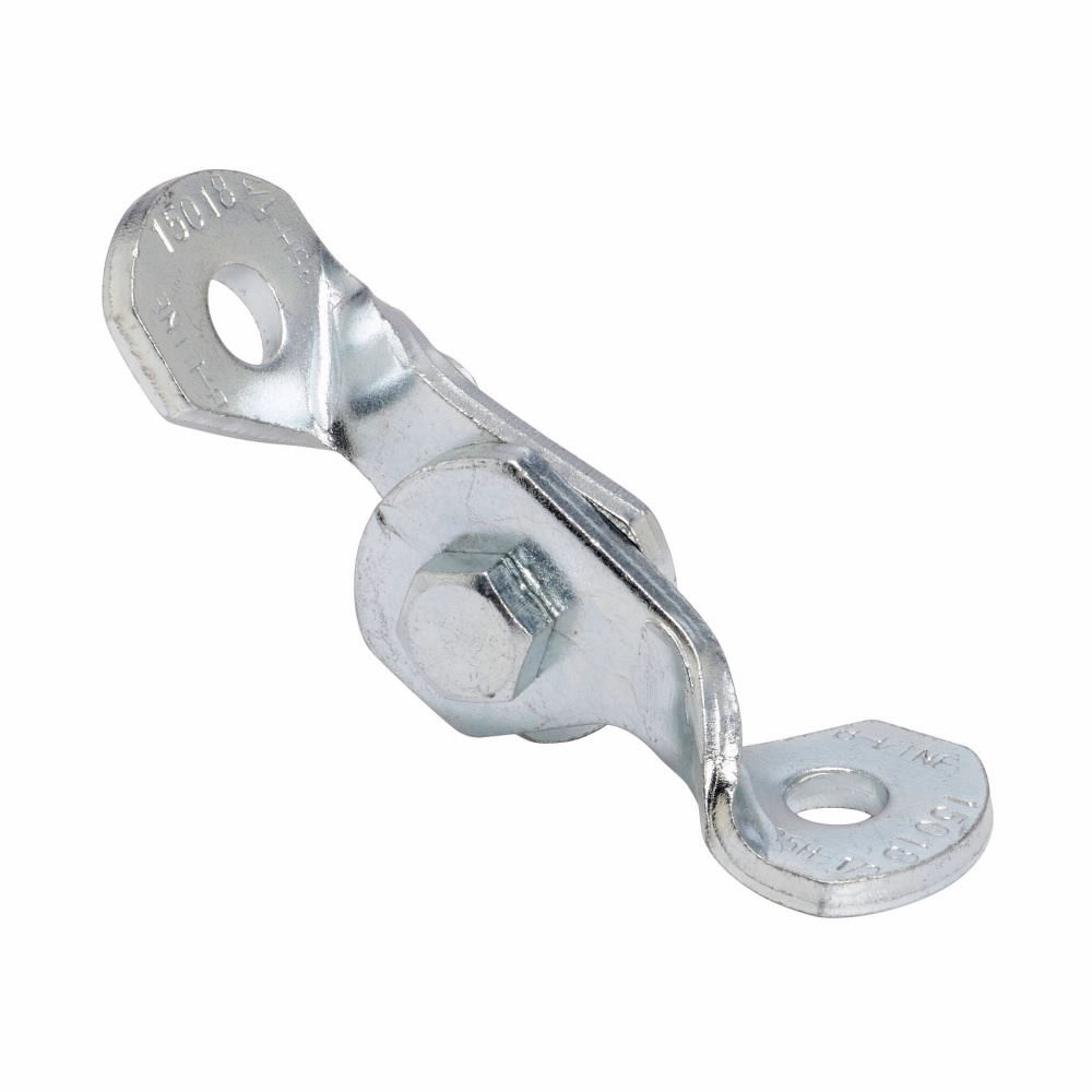 Eaton B-Line series strut fittings and accessories, 4.6875" Height, 4.6875" Length, 1.625" Width, .96lbs, Steel, Hole size 7/16" in, Three hole adjustable hinge, Electro-plated zinc