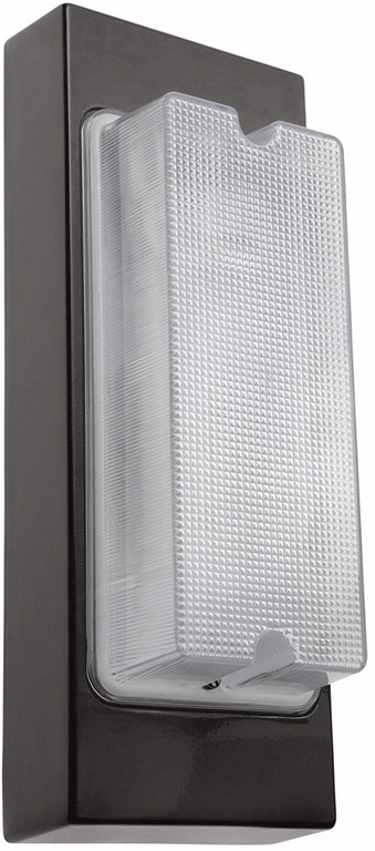 Vandalproof 6 Inch X 13 Inch Wall 2 X 13W,120V Lamp with 120V photocell, Bronze