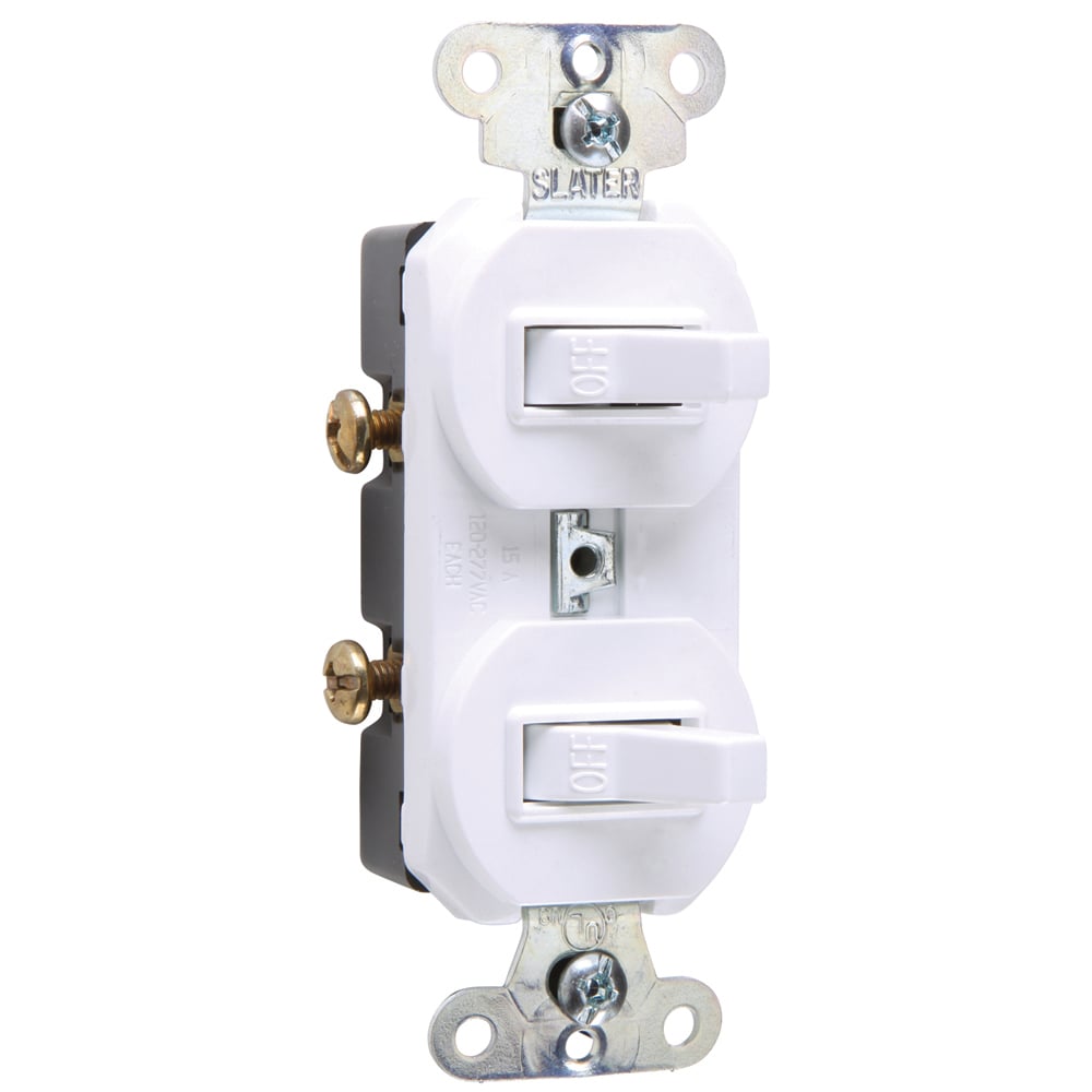 670W Double Non-Grounding Combination Switch/Receptacle, 20 A, 120/277 V AC, 1 Poles