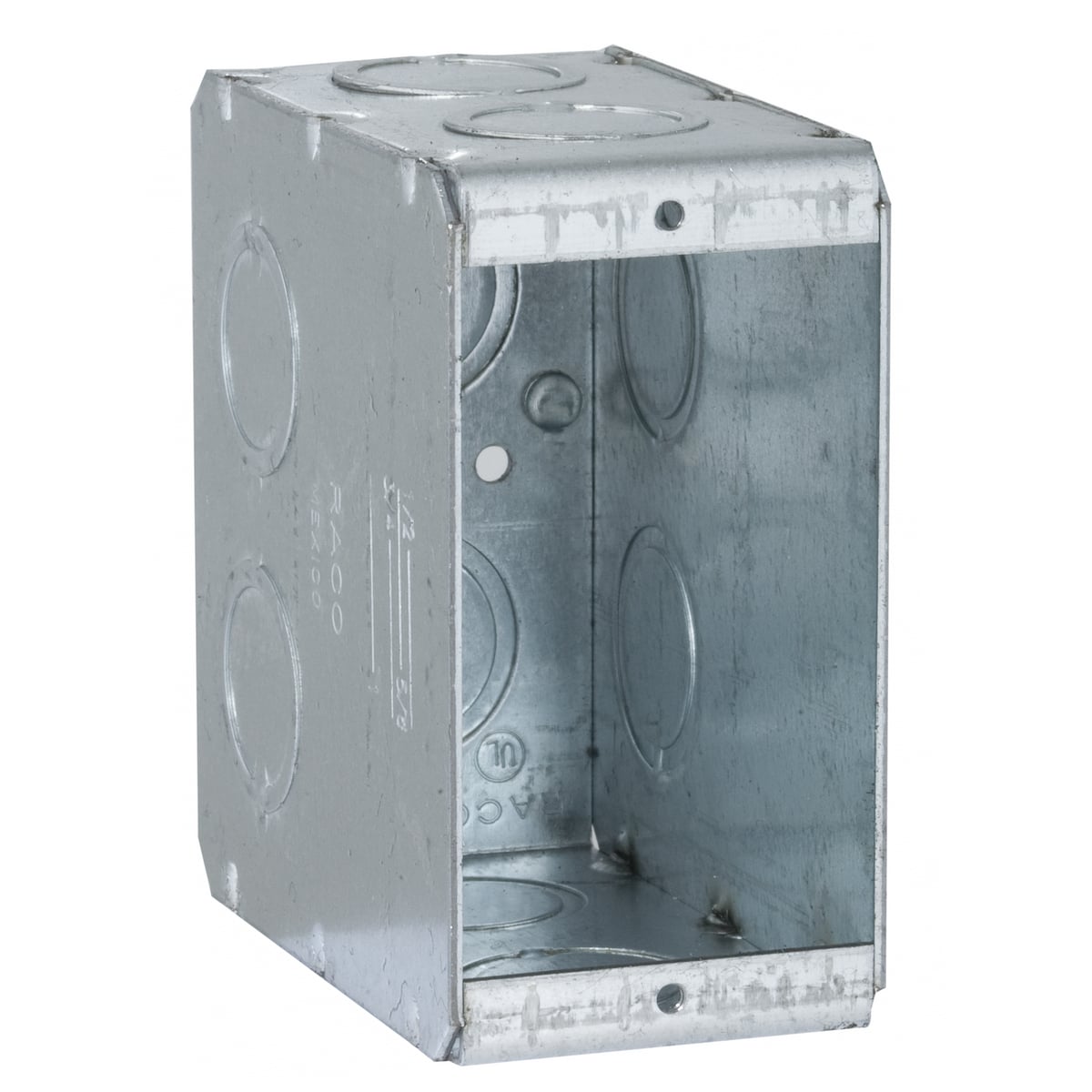 Masonry Bx., 3-1/2 In. Dp. Nongangable w/Conduit KO's, 1-Gang,1-31/32In. Wide