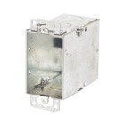Gangable Switch Box, 18 Cubic Inches, 3 Inches Long x 2 Inches Wide x 3-1/2 Inches Deep, 1/2 Inch Knockouts, Pre-Galvanized Steel, Ears Flush and Ground Screw, For use with Conduit