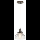 Create a mix and match masterpiece with this 1 light pendant from the Avery collection. Available in an Olde Bronze(R) finish with adjustable cording, Clear Seeded glass, and working paddle switches, this pendant stands out beautifully on its own or in a cluster.