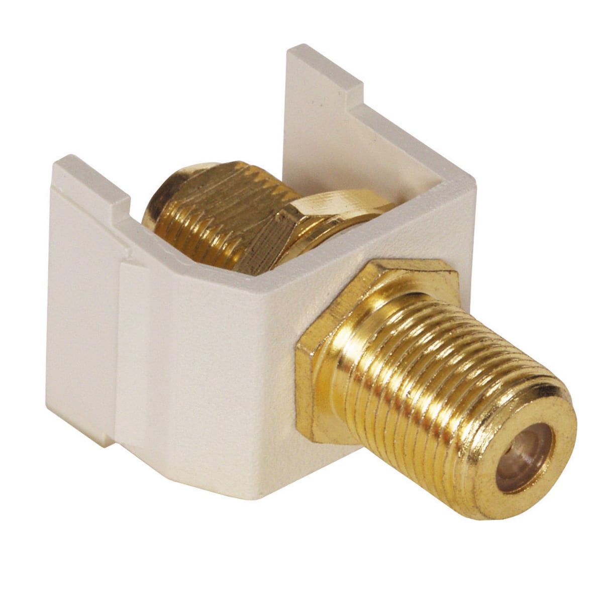 Snap-Fit, Gold F-Coax Connector, Office White