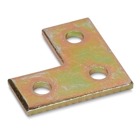 Connector Angle Plate, Length 4-1/2 Inches, Width 3 Inches, Steel with 9/16 Inch Holes on 1-1/2 Inch Centers
