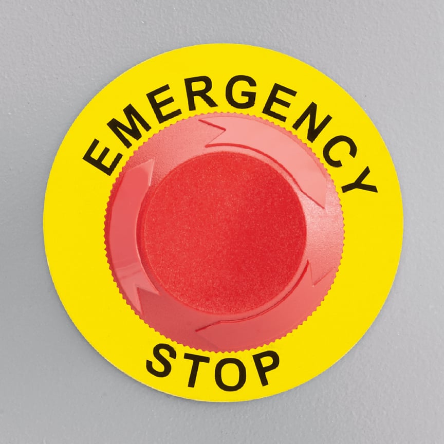 Raised Panel Label, Pre-Printed Emergenc