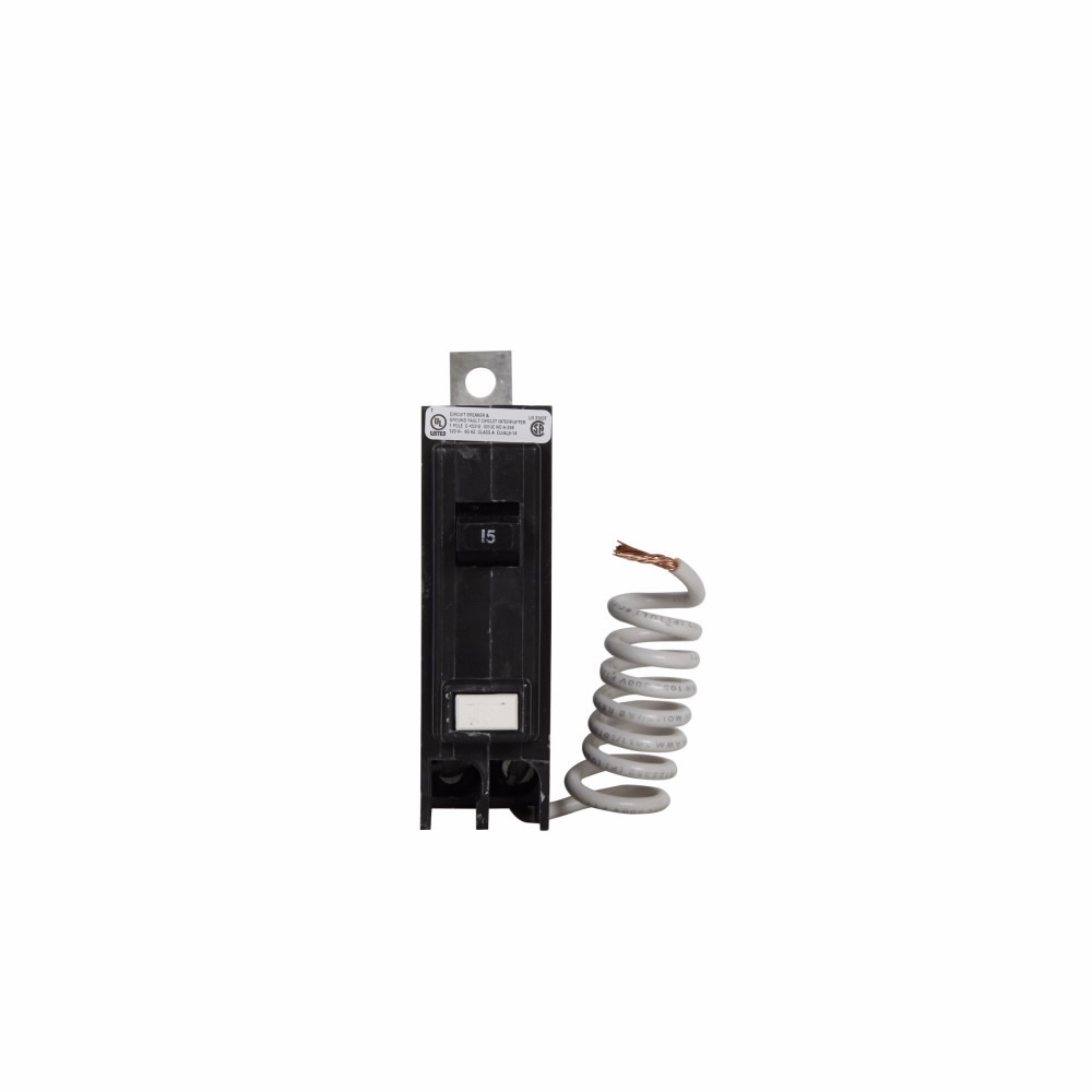 Eaton QB GFCI circuit breaker,Ground fault circuit breaker,15A,10 kAIC,Single-pole,120/240V,Non-Interchangeable,5 mA Trip sensitivity,#14?10 Cu, #12?10 Al,QBGF