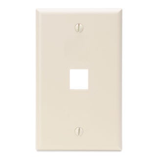 QuickPort Wallplate, Single Gang, 1-Port, Light Almond