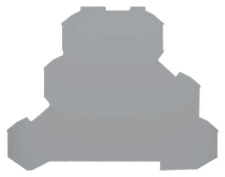 End and intermediate plate; 0.8 mm thick; gray