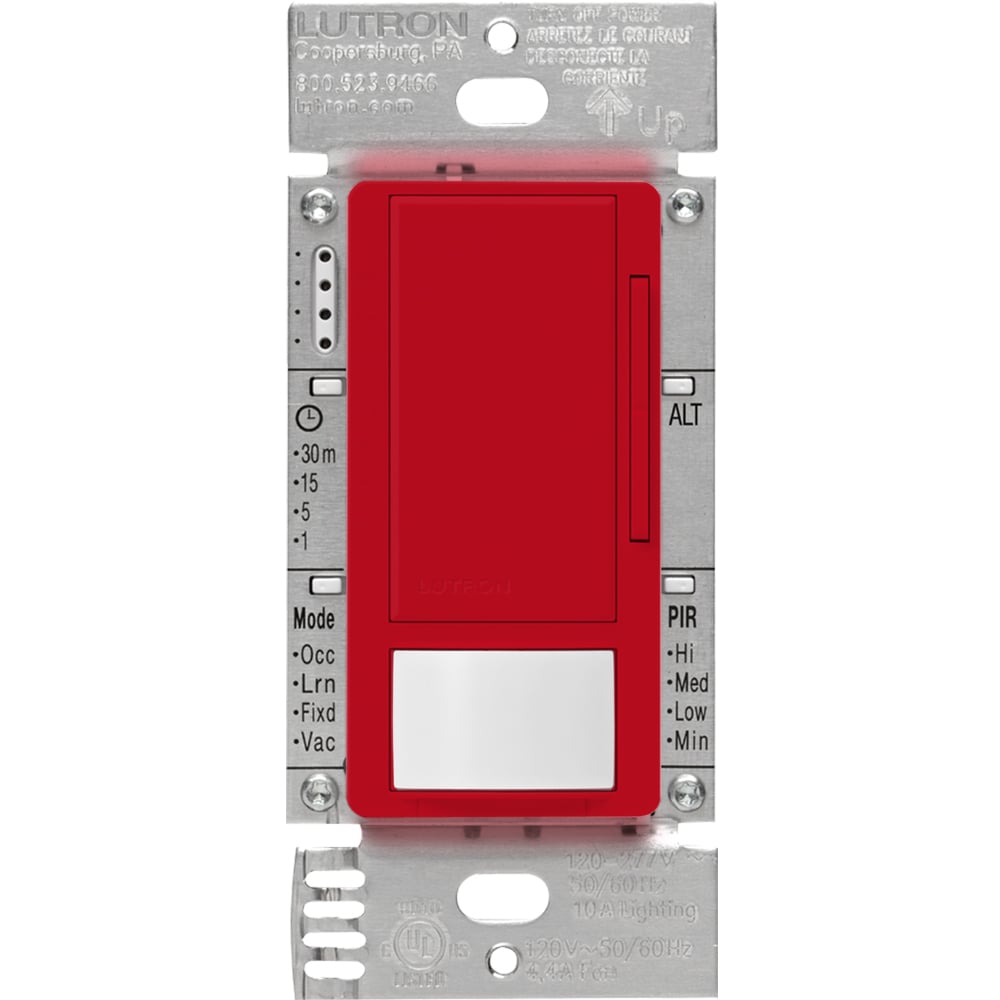 Maestro 0-10V dimmer vacancy sensor, passive infrared, 8A fluorescent ballast or LED driver, 120-277V, in hot