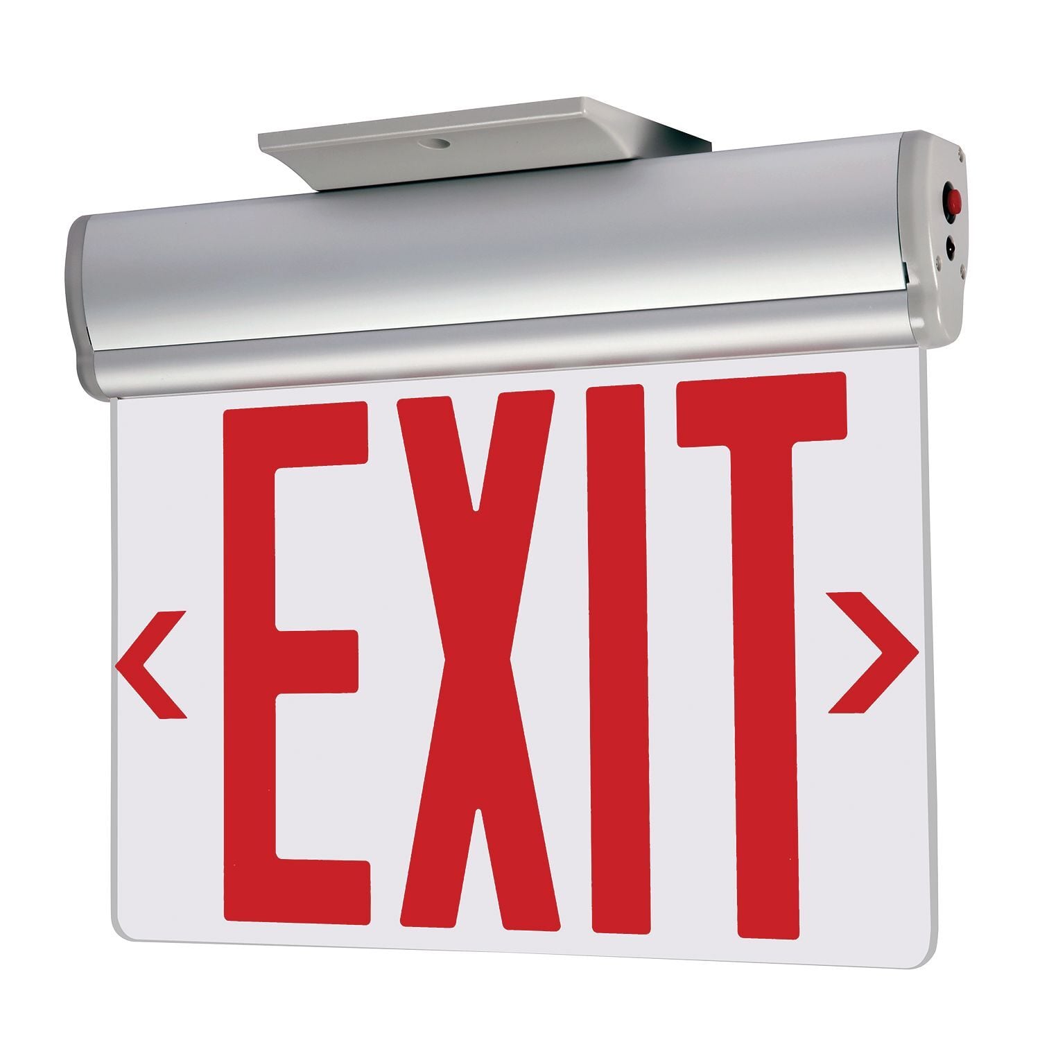 8" Letter Standard, Battery Backup Standard, Universal Single-sided clear and double-sided mirror panels provided, Red.