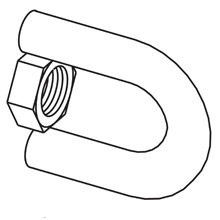 Eaton B-Line series swivel hanger, 1.75" H x 1.75" L x 1.75" W, Steel, Electro-plated, 3/8"-16 HN bolt size
