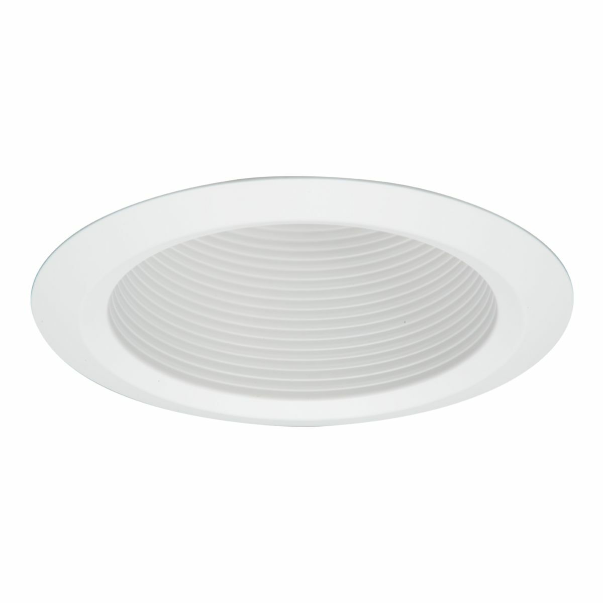 5" Full Cone White Baffle, White Self-Flange Ring