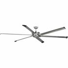 The hassles and headaches of the day fade away under the relaxing airflow created by this ceiling fan. Six expansive aluminum blades with decorative winglets stretch out from the center. The fan is coated in a brushed nickel finish with complementary highlights to create a perfect design for your home.