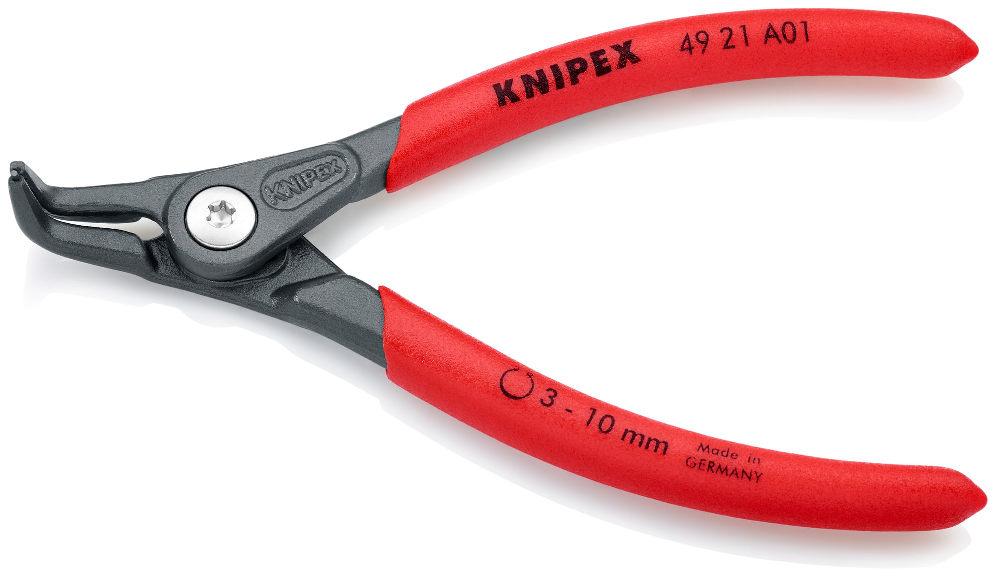 External 90° Angled Precision Snap Ring Pliers, 5 1/4 in., Non-slip plastic, 1/32 in. Tips, Bulk