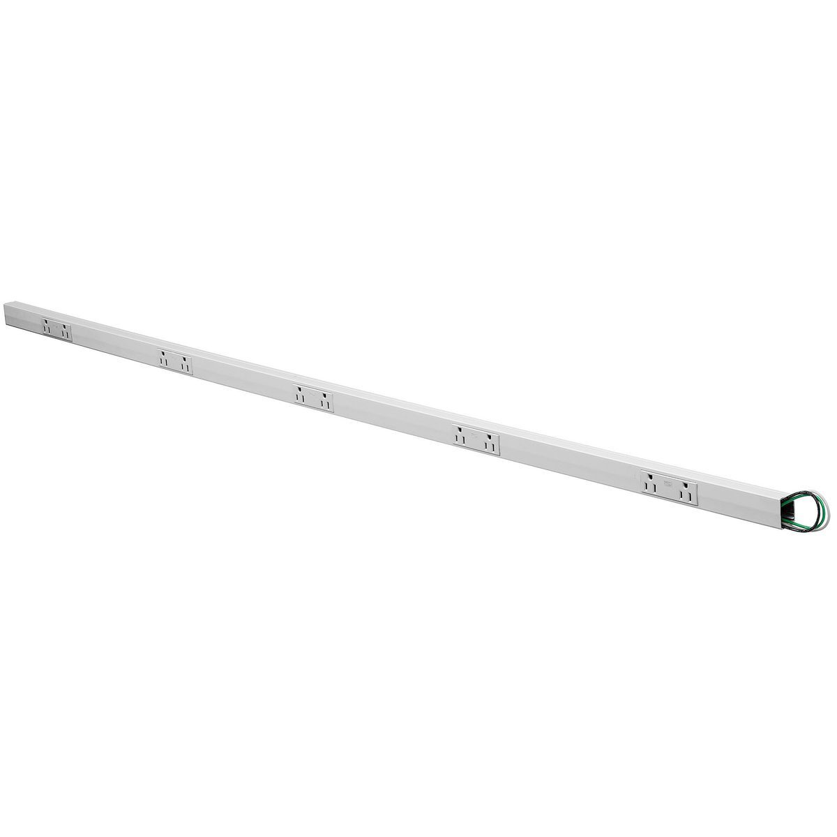 PlugTrak, 15A 125V, 6' Length, 6 Duplex Receptacles, Single Circuit, White
