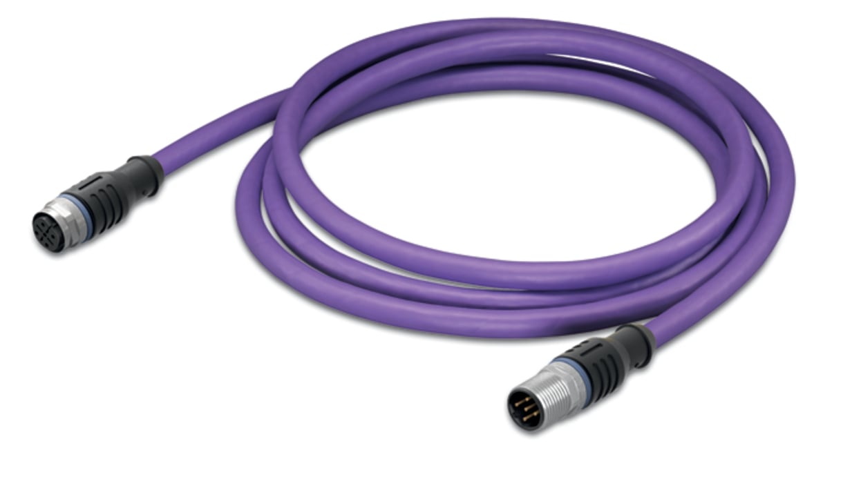 PROFIBUS cable; M12B socket; straight; M12B plug; straight; 5-pole; Length: 5 m