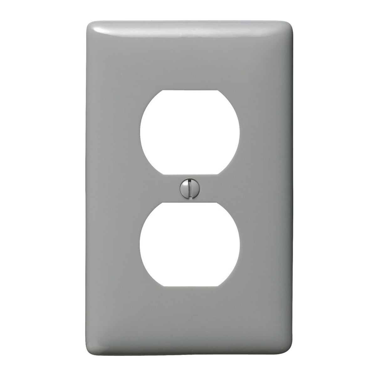 Wallplates and Box Covers, Wallplate, Nylon, 1-Gang, 1) Duplex, Gray.