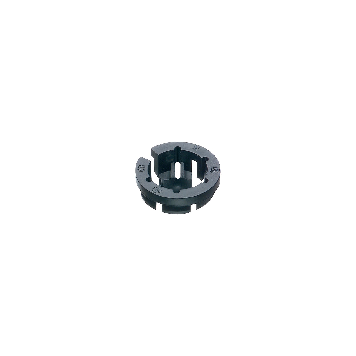 Plastic, 1/2" knockout size Push-in connector snaps into knockout using light finger pressure, holds wires securely and is simple to remove with the twist of a screw driver. Smaller unit package.